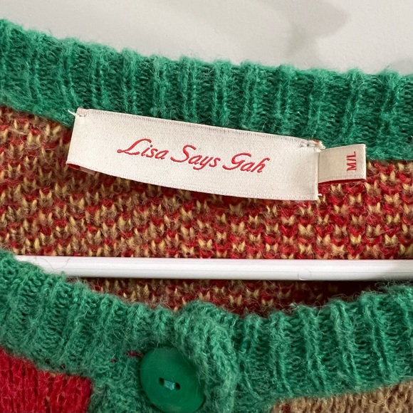 Lisa Says Gah Lauda Cardigan in Disco Check - Picture 5 of 7